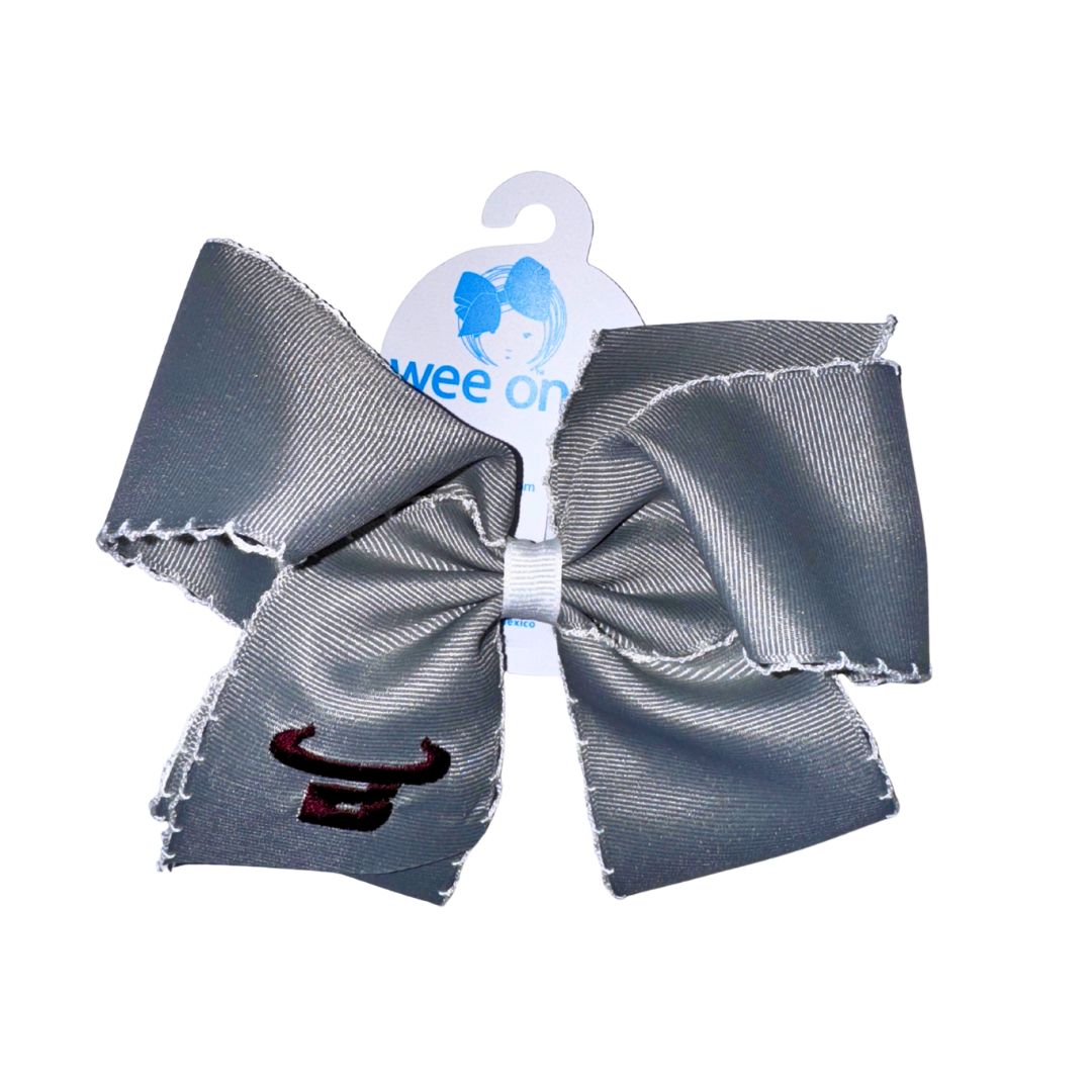 Grosgrain Hair Bow with Moon stitch Edge