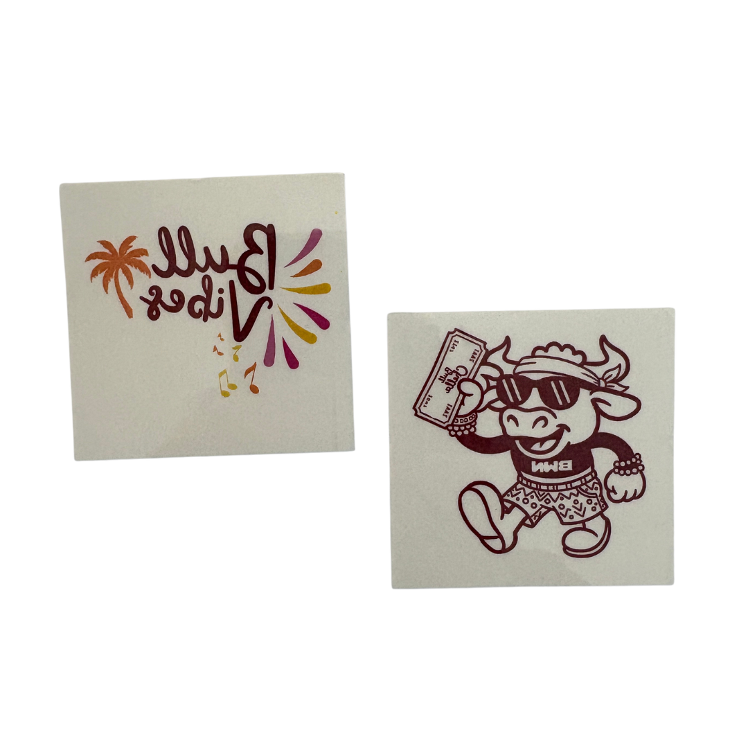 Bull-Chella Removable Tattoos (2" x 2")